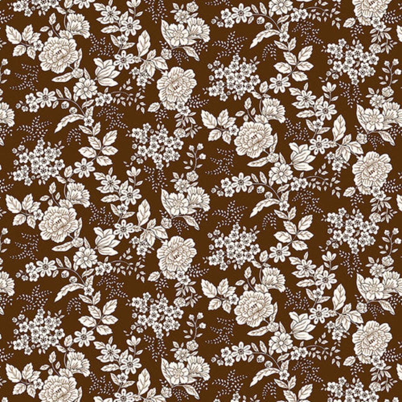 Fabric Henry Glass Brown Floral Tranquility by the Quarter Yard 826-33